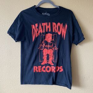 Death Row Records T-Shirt Adult Small Black w/ Red Logo Dre Suge Hip Hop Rap 90s